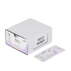 J & J Healthcare Systems Absorbable Suture with Needle Coated Vicryl™ Polyglactin 910 PS-2 3/8 Circle Precision Reverse Cutting Needle Size 2 - 0 Braided