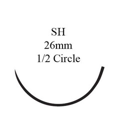 J & J Healthcare Systems Nonabsorbable Suture with Needle Ethibond Polyester SH 1/2 Circle Taper Point Needle Size 2-0 Braided, 36/BX