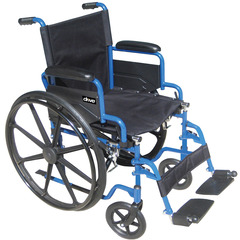 Drive Medical Wheelchair Blue Streak Desk Length Arm Swing-Away Footrest Black Upholstery 16 Inch Seat Width Adult 250 lbs. Weight Capacity, 1/EA