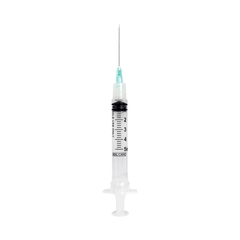 Sol-Millennium Medical Syringe with Hypodermic Needle Sol-Care 5 mL 21 Gauge 1/2 Inch Detachable Needle Retractable Needle