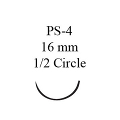 J & J Healthcare Systems Absorbable Suture with Needle Coated Vicryl™ Polyglactin 910 PS-4 1/2 Circle Reverse Cutting Needle Size 4 - 0 Braided