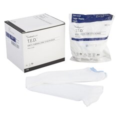 Cardinal Health Anti-embolism Stockings T.E.D. Knee-high Large, Regular White Inspection Toe, 2 EA/PR, 12 PR/BX