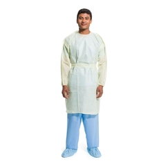 Halyard Protective Procedure Gown Halyard Basics X-Large Yellow NonSterile AAMI Level 2 Disposable, 100/CS