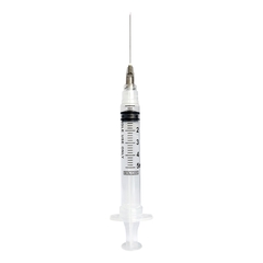 Sol-Millennium Medical Syringe with Hypodermic Needle Sol-Care 5 mL 22 Gauge 1-1/2 Inch Detachable Needle Retractable Needle, 1200/CS