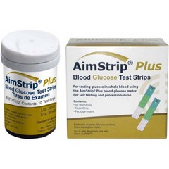 Germaine Laboratories Blood Glucose Test Strips AimStrip Plus 50 Strips per Pack