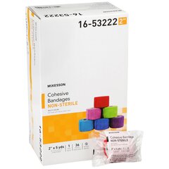 McKesson Compression Bandage Elastic with Cohesive 2 Inch X 5 Yard Non Sterile