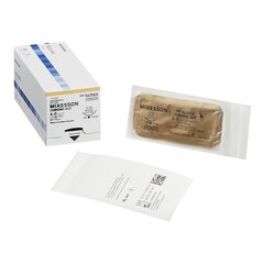 McKesson Suture with Needle Absorbable Uncoated Undyed Suture Chromic Gut Size 4 - 0 30 Inch Suture 1-Needle 19 mm Length 3/8 Circle Reverse Cutting Needle, 1/BX