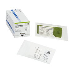 McKesson Nonabsorbable Suture with Needle McKesson Nylon C-13 3/8 Circle Reverse Cutting Needle Size 5 - 0 Monofilament
