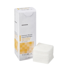 McKesson USP Type VII Gauze Sponge Cotton Gauze 12-Ply 3 X 3