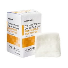 McKesson USP Type VII Gauze Sponge Cotton Gauze 8-Ply 4 X 4