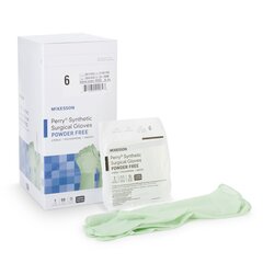 McKesson Surgical Glove Perry&reg; Sterile Green Powder Free Polyisoprene Hand Specific Smooth Chemo Tested Size 6, 50PR/BX