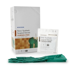 McKesson Surgical Glove Perry&reg; Sterile Dark Green Powder Free Neoprene Hand Specific Smooth Chemo Tested Size 8, 50PR/BX