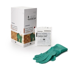McKesson Surgical Glove Perry&reg; Sterile Dark Green Powder Free Neoprene Hand Specific Smooth Chemo Tested Size 8.5, 50PR/BX