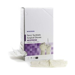 McKesson Surgical Glove Perry&reg; Synthetic Surgical Gloves Size 6 Sterile Polychloroprene Standard Cuff Length Smooth Cream Chemo Tested, 1/PR