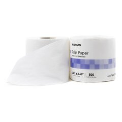 McKesson Toilet Tissue White 2-Ply Standard Size Cored Roll 500 Sheets 3.66 X 4.06 Inch, 1/RL