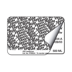PDC Healthcare Pre-Printed Label pdc Identi-Hide Chart Tab White Paper Hide Identi-Hide Black Privacy Label 2 X 3 Inch