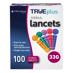 MON1049459BX - Trividia Health - Lancet TRUEplus™ Safety Lancet Needle 33 Gauge, 100/BX
