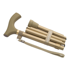 Mabis Healthcare Folding Cane Switch Sticks Aluminum 32 to 37 Inch Height Gold, 1 Each