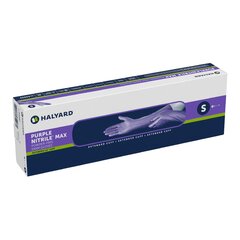 Halyard Exam Glove Purple Nitrile Max Small NonSterile Nitrile Extended Cuff Length Fully Textured Purple Not Rated, 400/CS