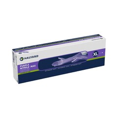 Halyard Exam Glove Purple Nitrile Max™ X-Large NonSterile Nitrile Extended Cuff Length Fully Textured Purple Not Rated, 400/CS