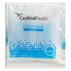 Cardinal Instant Cold Pack Non-Sweat General Purpose Medium 6 X 6-1/2 Inch Plastic / Ammonium Nitrate / Water Disposable