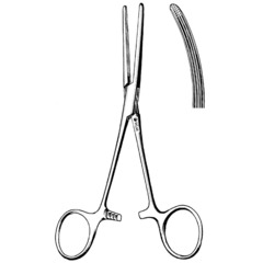 Sklar Hemostatic Forceps Sklar Carmalt 12 Inch Premium OR Grade Stainless Steel NonSterile Ratchet Lock Finger Ring Handle Curved Cross Serrated Tips w/Longitudinally Serrated Jaws, 1/ EA