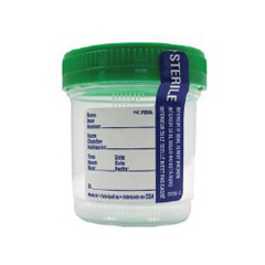 Azer Scientific Specimen Container for Pneumatic Tube Systems DuoClick 53 mm Opening 90 mL (3 oz.) Screw Cap Patient Information Sterile, 100 per Bag