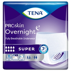 Essity Unisex Adult Absorbent Underwear TENA ProSkin Overnight™ Super Pull On with Tear Away Seams X-Large Disposable Heavy Absorbency