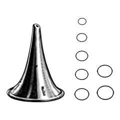 Sklar Ear Speculum Set Oval Tip Size 1 to 7 Non-glare Stainless Steel Silver 1-1/2 Inch Reusable, 1/PK