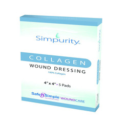Safe n Simple Collagen Dressing Simpurity™ 4 X 4 Inch Square Sterile, 1/EA