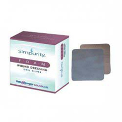 Safe n Simple Silver Foam Dressing Simpurity™ 2 X 2 Inch Square Sterile, 12/BX