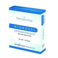 MON1059077EA - Safe N Simple - Hydrogel Dressing HydroGel 4 X 5 Inch Rectangle