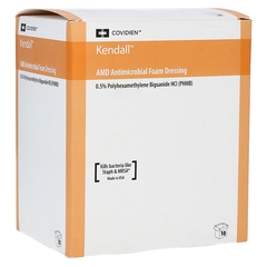 Cardinal Health Antimicrobial Foam Dressing Kendall™ AMD 5-1/2 X 5-1/2 Inch Square Adhesive with Border Sterile, 50/CS