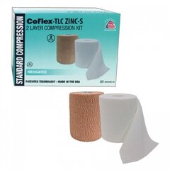 Andover Coated Products 2 Layer Compression Bandage System CoFlex&reg; TLC Zinc with Indicators 3 Inch X 6 Yard / 3 Inch X 7 Yard Self-Adherent / Pull On Closure Tan NonSterile 35 to 40 mmHg, 16/CS