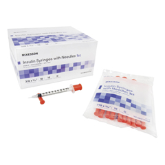 MON938700CS - McKesson - Insulin Syringe with Needle, 100/BX, 5BX/CS