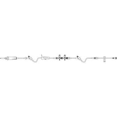 B. Braun Primary IV Administration Set Caresite Gravity 4 Ports 15 Drops / mL Drip Rate Without Filter 130 Inch Tubing Anesthesia