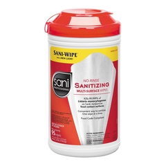 MON1064271EA - PDI - Sani Professional No-Rinse Sanitizing Multi-Surface Surface Cleaner / Sanitizer Premoistened Alcohol Based Wipe 95 Count Canister Disposable Alcohol Scent NonSterile, 1/EA
