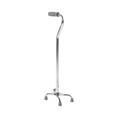 McKesson Quad Cane with Small Base / Offset Handle Steel 30 to 39 Inch Height Chrome