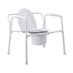 McKesson Commode Chair Fixed Arm Steel Frame Steel Back Bar 15.5 to 22 Inch