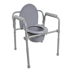McKesson Folding Commode Chair Fixed Arm Steel Frame Back Bar 13-1/2 Inch Seat Width, 1/EA