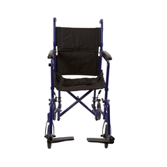 McKesson Transport Chair Aluminum Frame with Blue Finish 300 lbs. Weight Capacity Fixed / Padded Arm Black