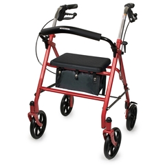 McKesson 4 Wheel Rollator 31 to 37 Inch Red Folding Steel 31 to 37 Inch