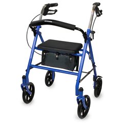 McKesson 4 Wheel Rollator 31 to 37 Inch Blue Folding Steel 31 to 37 Inch