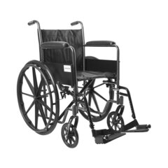 McKesson Wheelchair Padded Arm Style Composite Wheel Black 18 Inch Seat Width 300 lbs. Weight Capacity