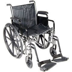 McKesson Wheelchair Padded, Removable Arm Style Composite Wheel Black 18 Inch Seat Width 300 lbs. Weight Capacity