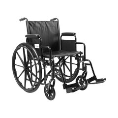 McKesson Wheelchair Padded, Removable Arm Style Composite Wheel Black 20 Inch Seat Width 350 lbs. Weight Capacity