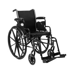 McKesson Lightweight Wheelchair Dual Axle Flip Back, Padded, Removable Arm Style Mag Wheel Black 16 Inch Seat Width 300 lbs. Weight Capacity