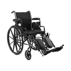 McKesson Lightweight Wheelchair Dual Axle Flip Back, Padded, Removable Arm Style Mag Wheel Black 16 Inch Seat Width 300 lbs. Weight Capacity
