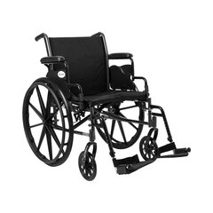 McKesson Lightweight Wheelchair Dual Axle Flip Back, Padded, Removable Arm Style Mag Wheel Black 20 Inch Seat Width 300 lbs. Weight Capacity