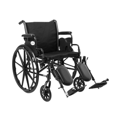 McKesson Lightweight Wheelchair Dual Axle Flip Back, Padded, Removable Arm Style Mag Wheel Black 20 Inch Seat Width 300 lbs. Weight Capacity